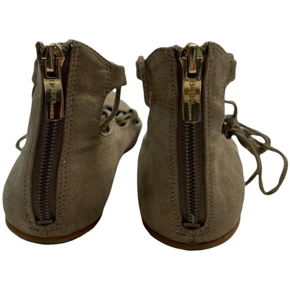 BCBGeneration Tan Faux Suede Lace Up Ballet Flats Women's Size 7 - Picture 3 of 6